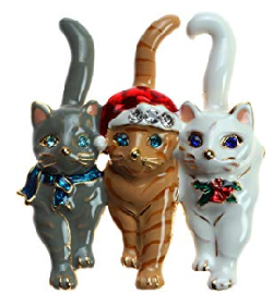 Lova Jewelry Christmas Triple Cat Pin